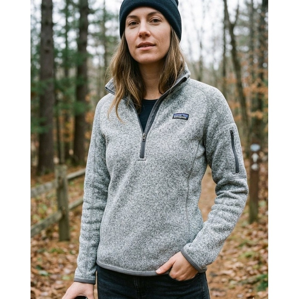 Patagonia Better Sweater 1/4 Zip Fleece Pullover Women M Heather Gray Jacket